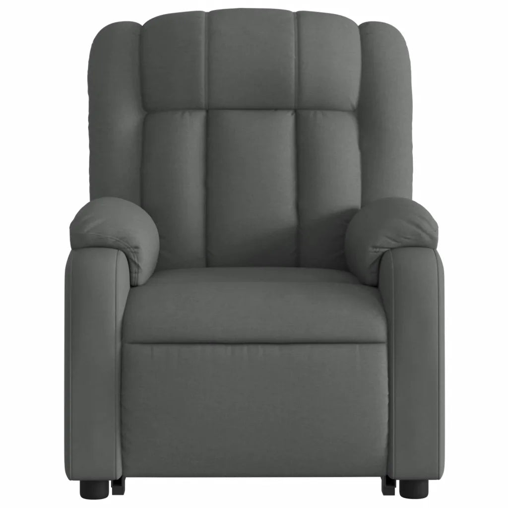 Poltrona | Sedia Relax Alzapersona Reclinabile Grigio Scuro in Tessuto