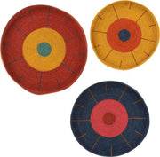 Decorazione per parete a forma di circoli e linee con motivi di alghe - set da 3 pezzi