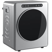 Asciugatrice a ventilazione da 5 kg, 1000 W, compatta, a libera installazione, a carica frontale, con cestello in acciaio inox, timer, argento.