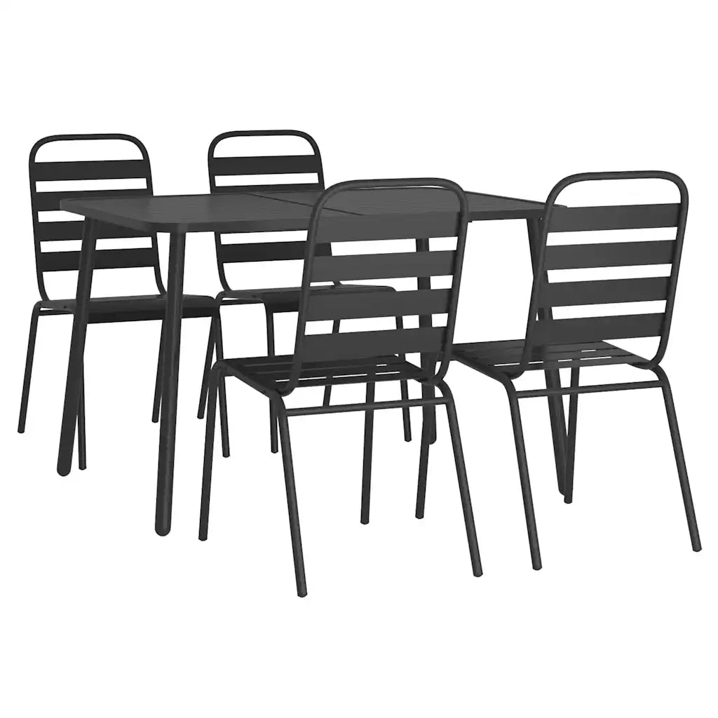 Set da Pranzo da Giardino 5 pz | Set Salotto da Giardino in Acciaio Antracite