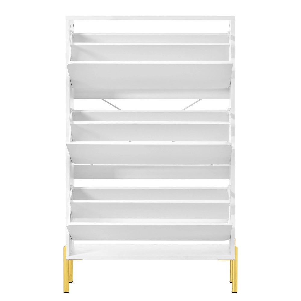 Scarpiera 3 Ante ¨C MINIMAL ¨C Bianco, Gambe Dorate, Ingresso