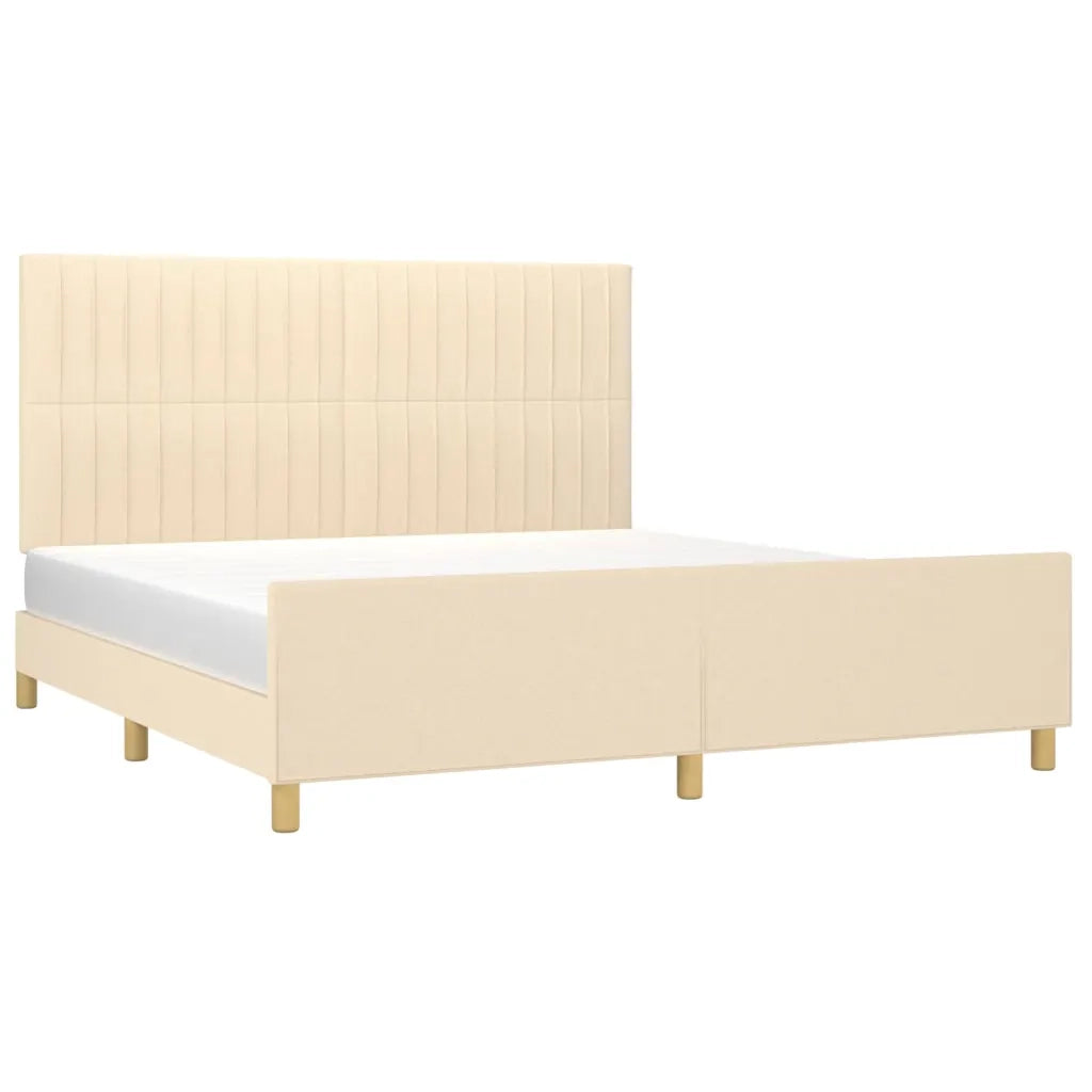 Giroletto senza Materasso Crema 160x200 cm in Tessuto