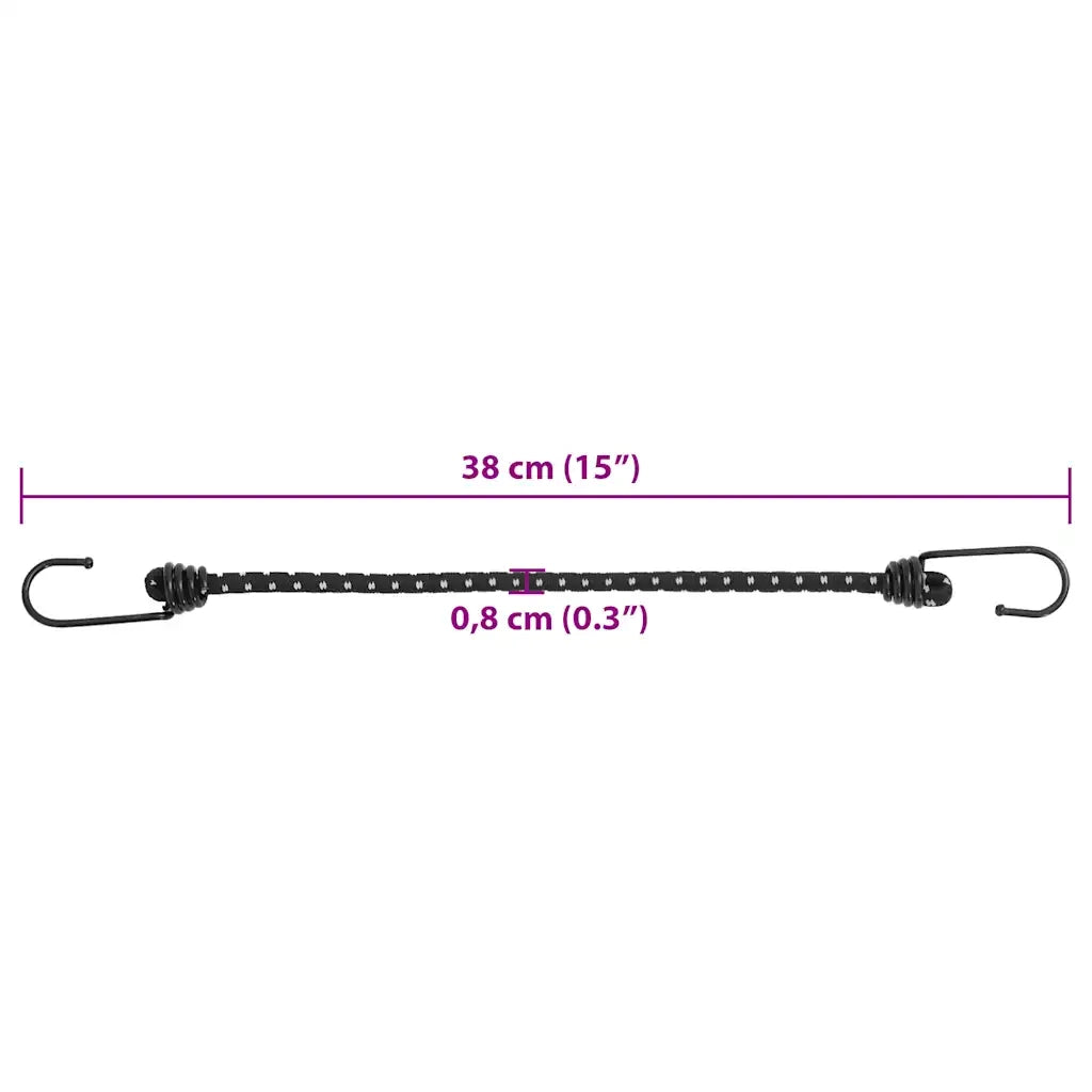 Corde Elastiche con Strisce Riflettenti e Ganci 50 pz 38 cm