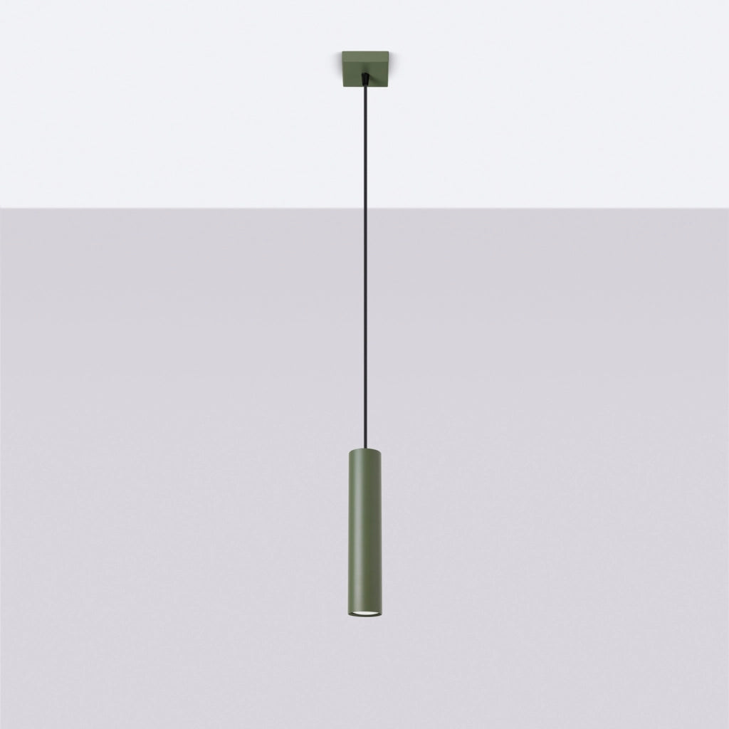 Lampada a sospensione moderna verde oliva tubo 30cm GU10