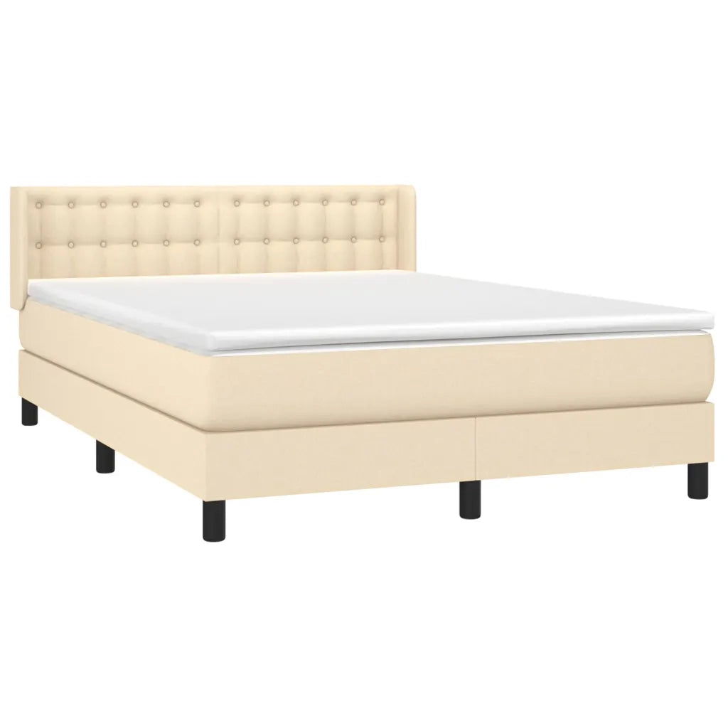 Giroletto a Molle con Materasso Crema 140x200 cm in Tessuto