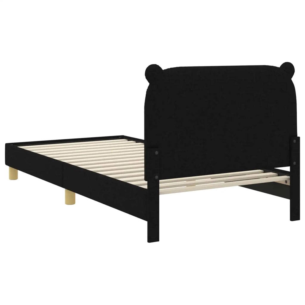Struttura letto bambini con testata Nero 80 x 200 cm Tessuto 42011216