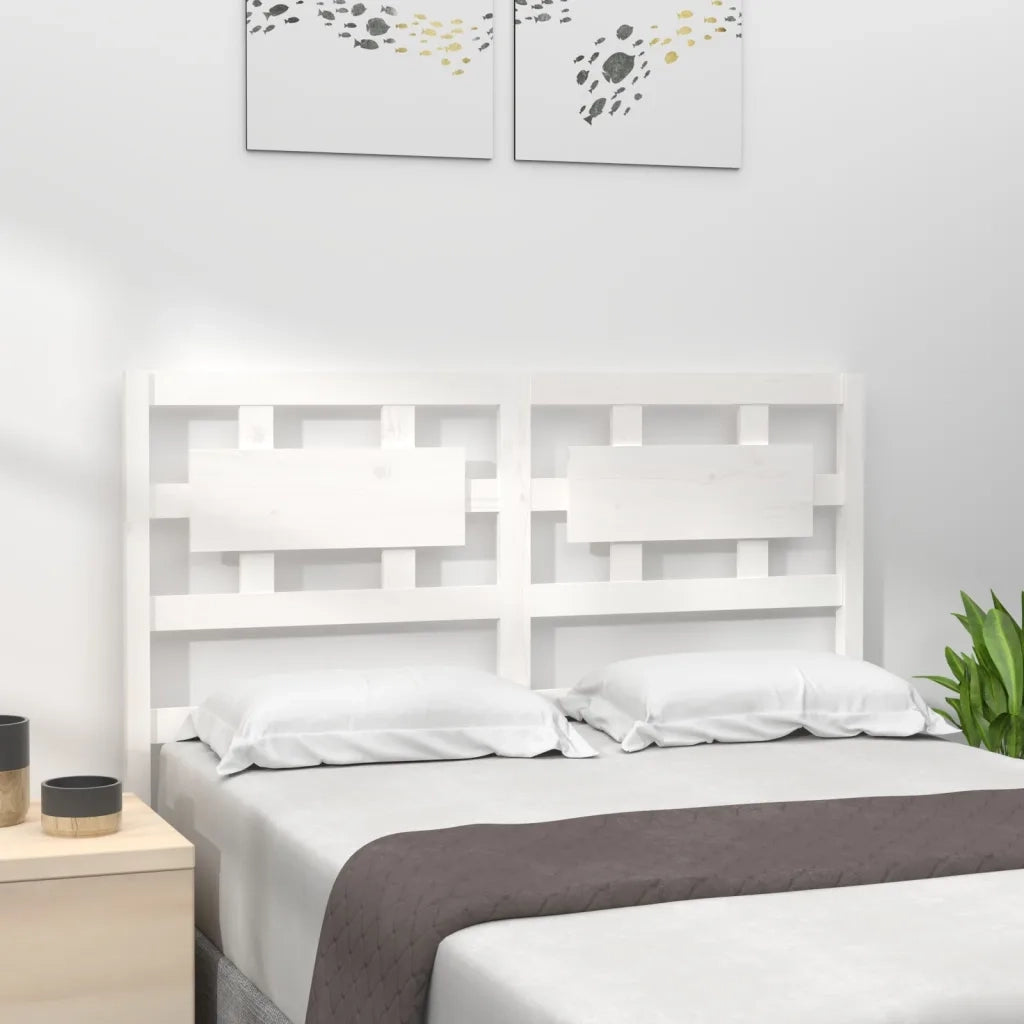 Testiera per Letto-Testata-Testiera Decorativa Bianca 125,5x4x100 cm Legno Massello di Pino 987761