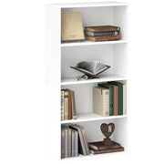Libreria 4 Ripiani con 2 Scaffali Flessibili ¨C Zephmum ¨C Legno Bianco 60x24x115.5 cm