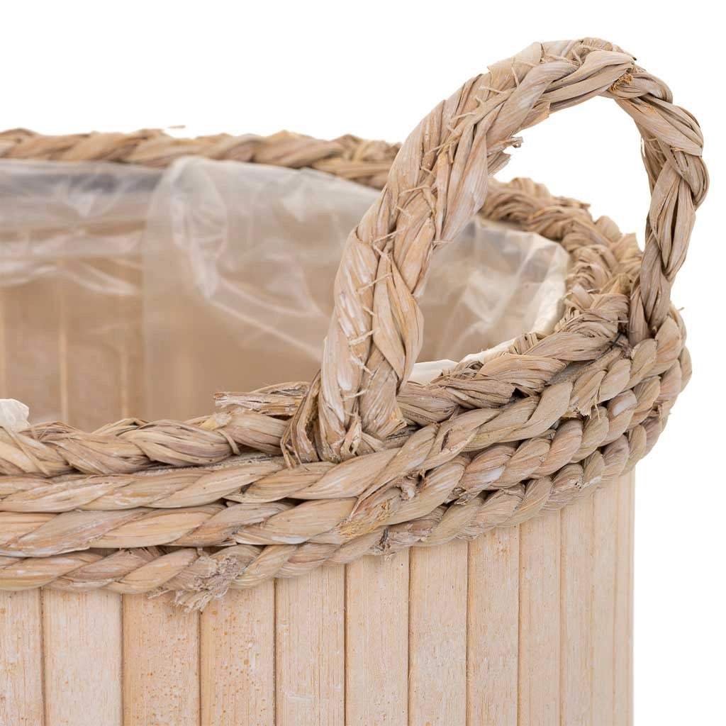 Set di 3 cestini ovali in legno marrone