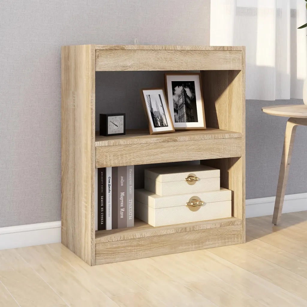 Libreria Divisorio-Scaffale per Libri-Mobile di Stoccaggio Rovere Sonoma 60x30x72 cm