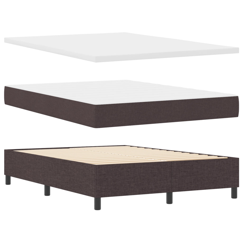 Letto a Molle con Materasso Grigio Scuro 140x200 cm Tessuto