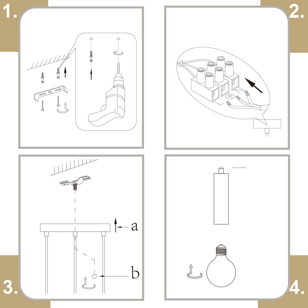 Lampada a sospensione ZMH per sala da pranzo oro, 3 fiamme E27 135 cm lampada da soggiorno e cucina