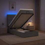 Letto Ottomano con Materasso e LED Grigio Scuro 100 x 200 cm 3458049