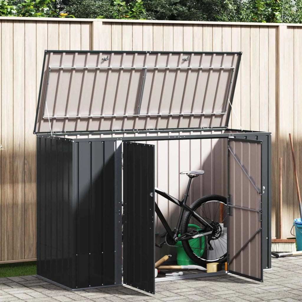 Scatola di Stoccaggio per Giardino Nero 214 x 82 x 132 cm