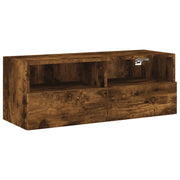 Mobile TV a Parete | Armadietto TV | Mobile Porta TV Rovere Fumo 80x30x30 cm in Legno Multistrato