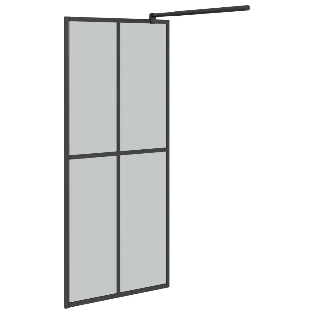 Parete Doccia Walk in Mensola Nera 90x195cm Vetro ESG Alluminio 3185465