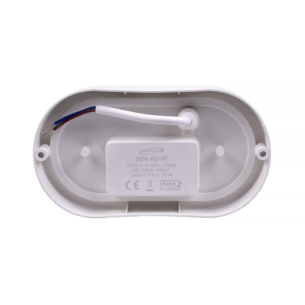 APPLIQUE LAMPADA LED DA PARETE CON SENSORE 9W LUCE FREDDA 6500K° IP56 - RILEVAMENTO 4-5 METRI RISPARMIO ENERGETICO PER ILLUMINAZIONE INTERNA ED ESTERNA