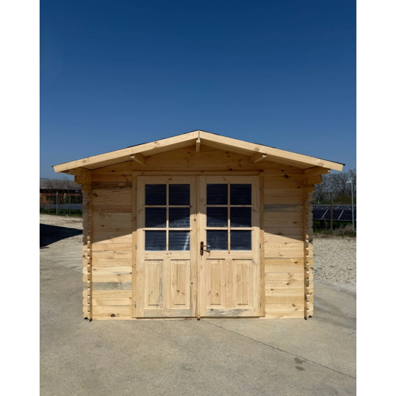 Casetta in Legno da Giardino per Esterni, Sistema Block House, Doghe Spessore 28mm - articolo BLOCK25x3/28DP - 110034