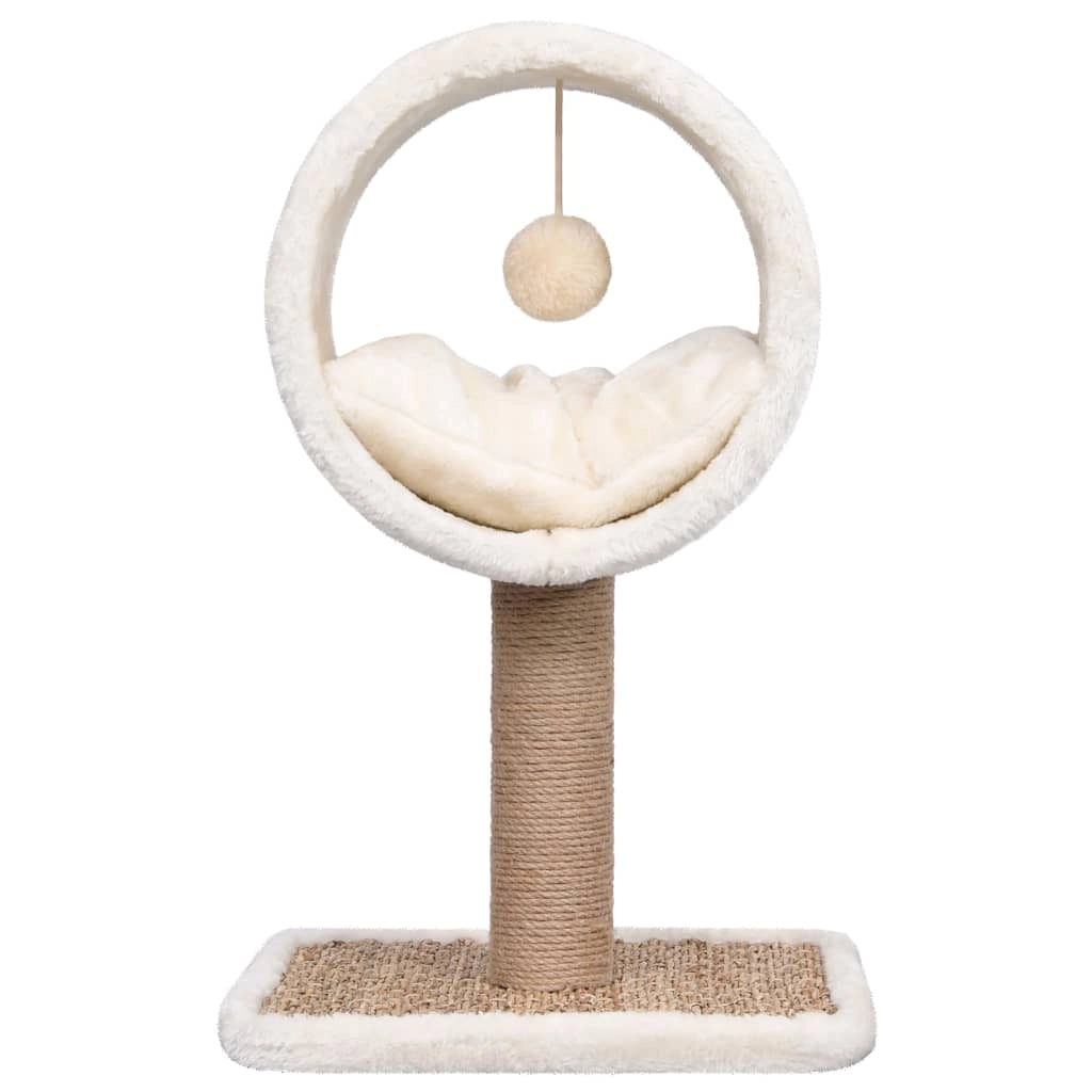 Tiragraffi per gatti torre per arrampicata giocattolo tiragraffi piattaforma per arrampicata tunnel parte superiore e giocattolo 56 cm erba marina Beige 02_0022763