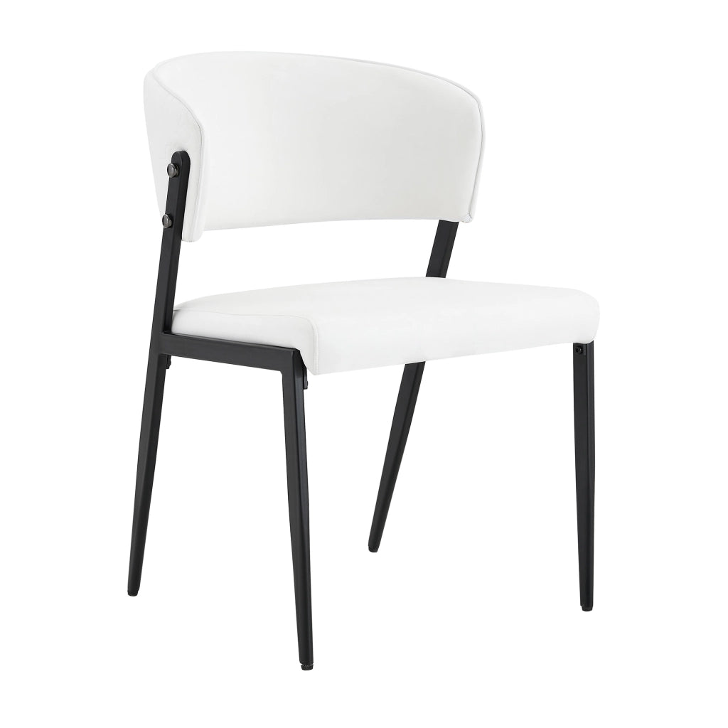 SEDIA da pranzo moderna Set da 2 in PU bianco con struttura in metallo