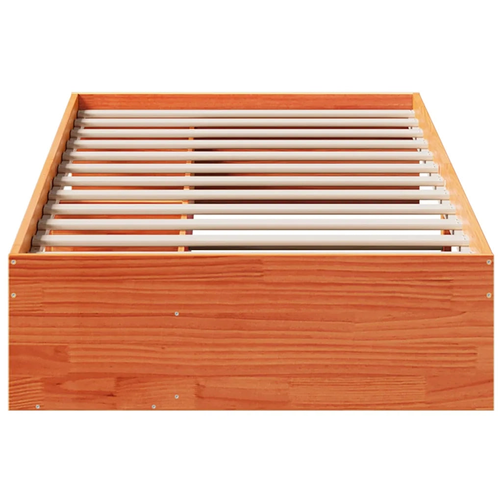 Dormeuse senza Materasso Marrone Cera 80x200 cm Legno di Pino 859246