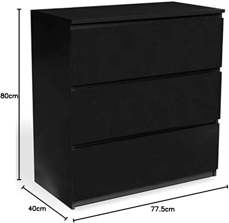 Cassettiera a 3 cassetti TOMI legno nero