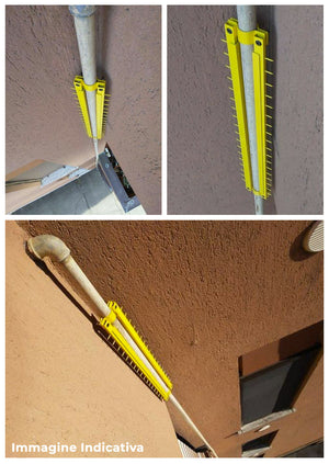 Sistema Antiladro con Punte in Acciaio per Pluviali Tubi Esterni Ø58-62 mm Argento