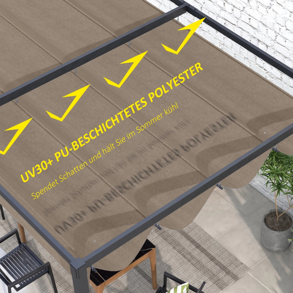 Copertura per Gazebo da Giardino ¨C zephmum ¨C Marrone 285x200 cm