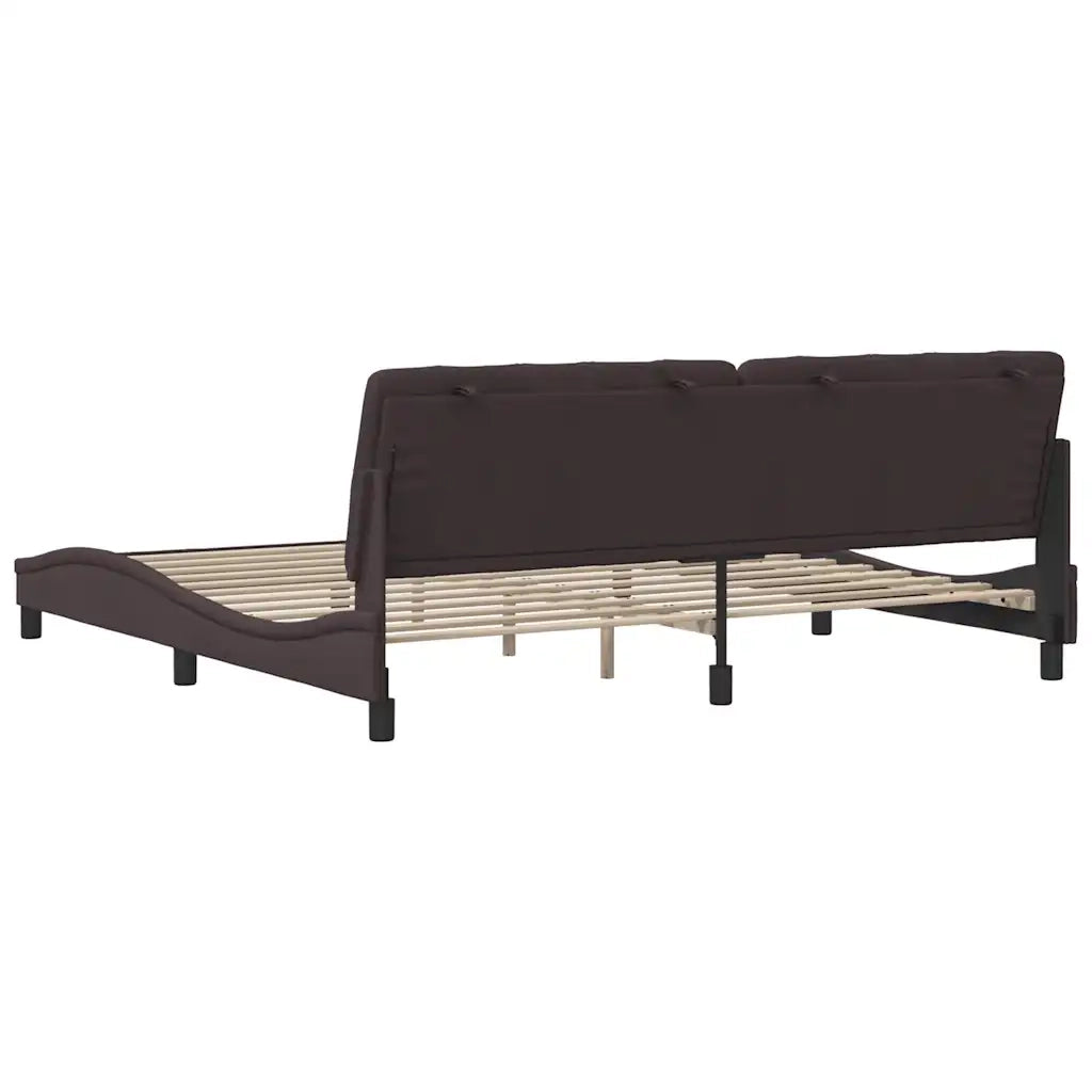 vidaXL Giroletto senza Materasso Marrone Scuro 200x200 cm in Tessuto