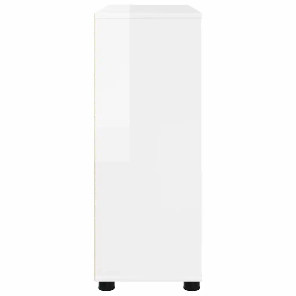 Armadio Bianco Lucido 80 x 31 x 81 cm Legno multistrato