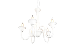 Lampadario da Interno  E14 in Metallo Bianco Opaco