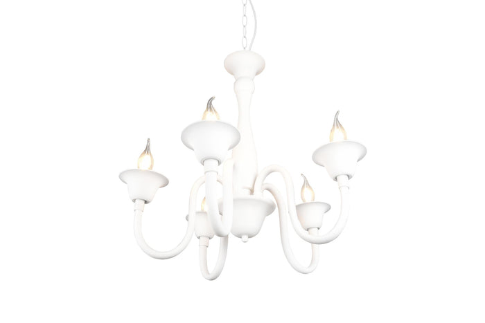 Lampadario da Interno  E14 in Metallo Bianco Opaco