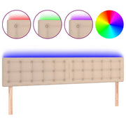 Testiera | Testata Cappuccino a LED 200x5x78/88 cm in Similpelle