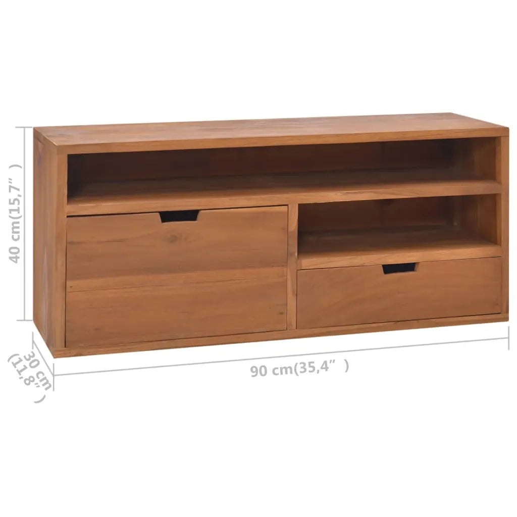 Mobile Porta TV 90x30x40 cm in Legno Massello di Teak 326118