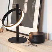 ZMH Lampada da tavolo LED nera moderna anello orientabile