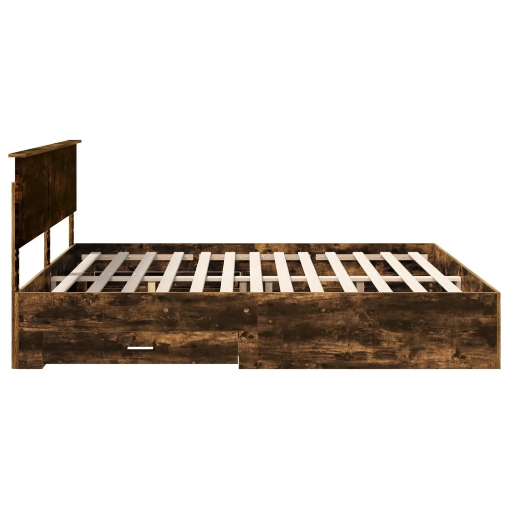 Struttura del letto Rovere fumé 200 x 200 cm Legno multistrato