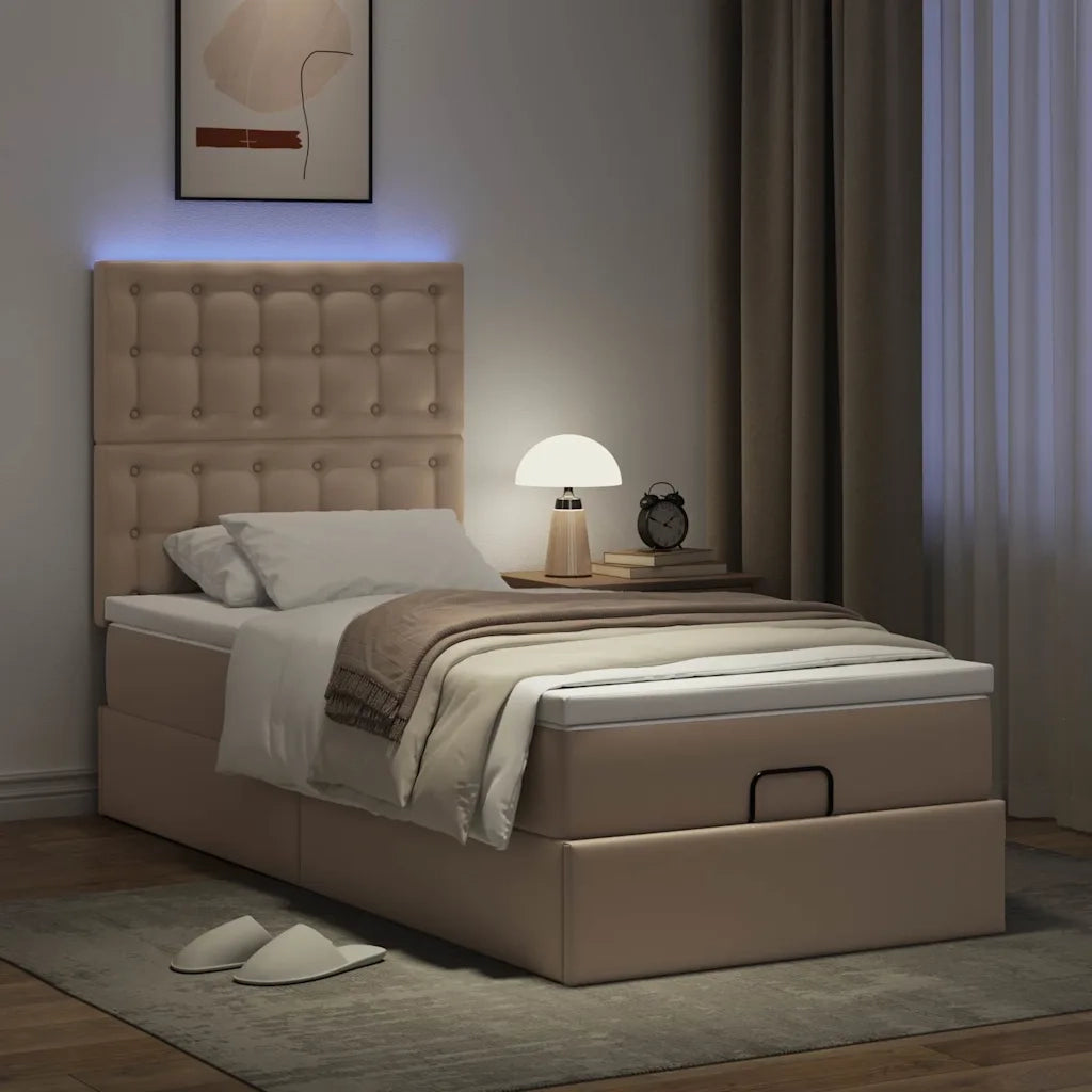 Struttura Letto Pouf con Materasso 80x200 cm Similpelle 3313824