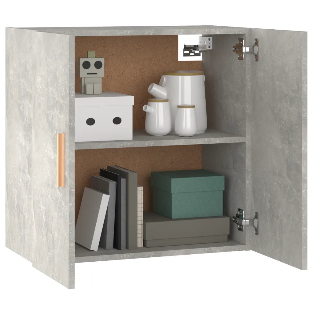 Armadietto a Muro Grigio Cemento 60x30x60 cm Legno Multistrato 812892