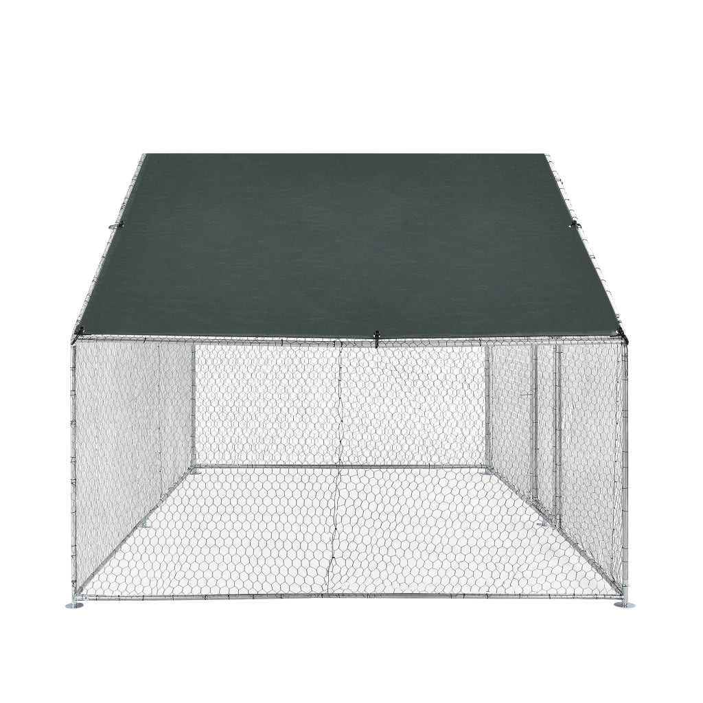 Gabbia per Pollame Wels con Tettuccio Parasole e Recinzione Rete Metallica 3x2x2 m pro.tec