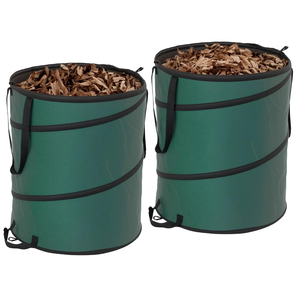 Sacco per Giardino 2x160L Impermeabile ¨C zephmum ¨C Verde con Maniglie