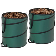Sacco per Giardino 2x160L Impermeabile ¨C zephmum ¨C Verde con Maniglie