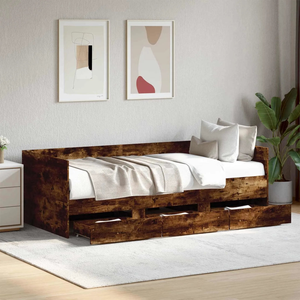 Telaio del letto con storage Rovere Fumo 80 x 200 cm 3429631