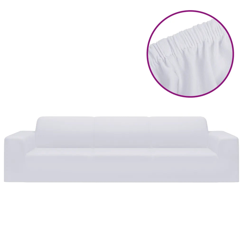 Fodera Elasticizzata Divano 4 Posti in Jersey Poliestere Bianco CFW2809609