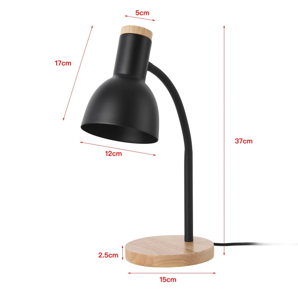 Lampada da tavolo con paralume effetto legno nero 17 x 12 cm 03_0009551