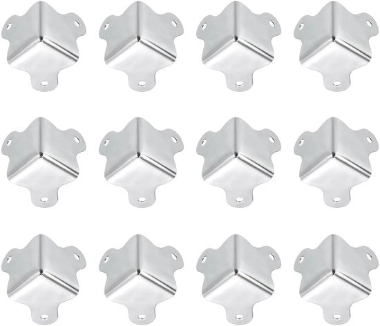 Protezioni angolari in metallo da 24 pezzi - Angoli decorativi con protezione 30 x 23 mm - Protezioni angolari per mobili e scatole di archiviazione