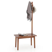 Tavolino con attaccapanni 76 x 43 x 168 cm 3 ganci design moderno legno di caucciù color caffè 20_0021158