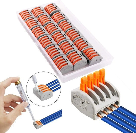 Set di connettori automatici a 18 pezzi con connettori a kabel rapido e connettori a filo compatti PCT-214 (4 porte)