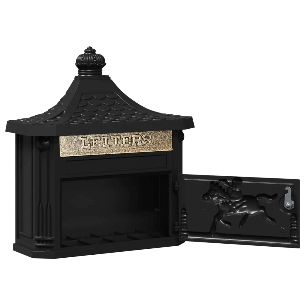 Cassetta Postale da Muro con porta Nero 40,5 x 16 x 45 cm 42023501