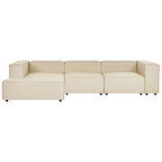 Divano modulare a destra Divano angolare componibile a 3 posti in lino beige con gambe nere Soggiorno moderno