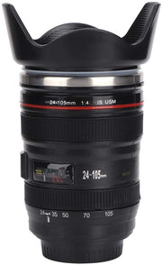 Porta caffè con coperchio retrattile - Acciaio inossidabile - Forma cilindrica - Capacità 400ml - Ideale per fotografi - Peso 274g - Portamoka da viaggio